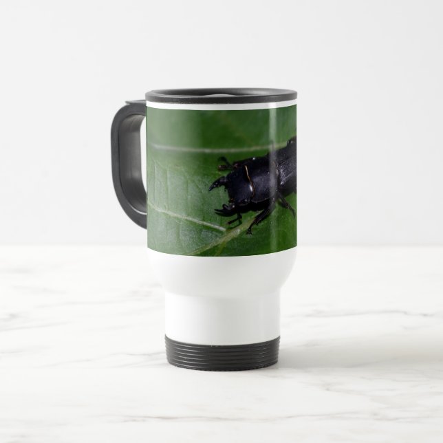 Taza De Viaje Dorcus parallelipipedus , el escarabajo de menor t (Anverso izquierdo)