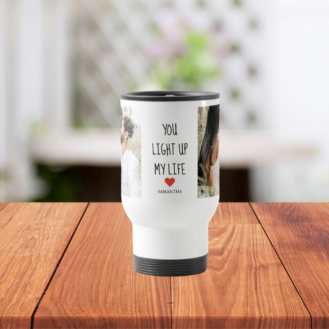 Taza De Viaje Dos fotos | Feliz Día de San Valentín | Cita román (Subido por el creador)