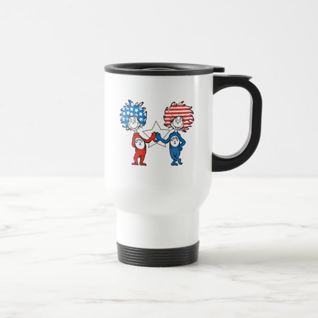 Taza De Viaje Dr. Seuss | Cosa Una Cosa Dos Gráfico Patriótico (Derecha)