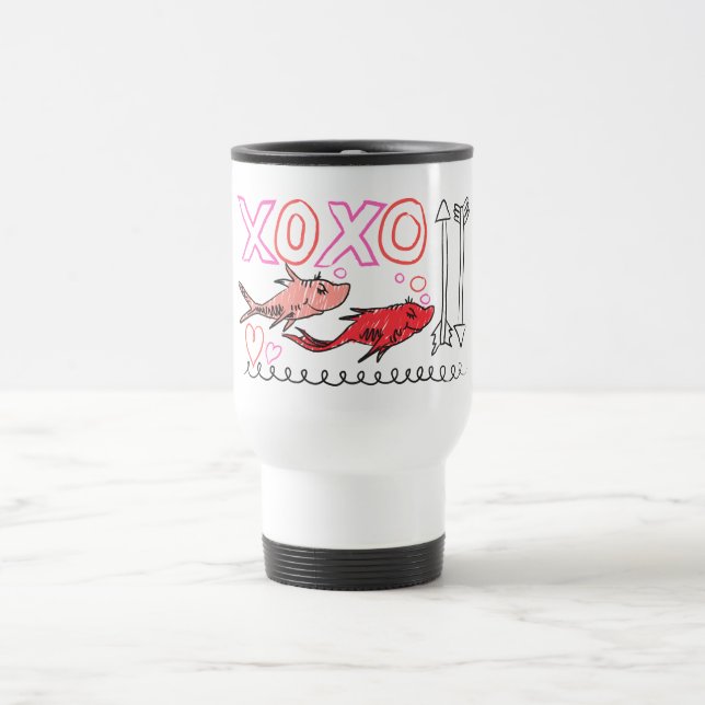 Taza De Viaje Dr. Seuss Valentine | Diseño XOXO (Centro)