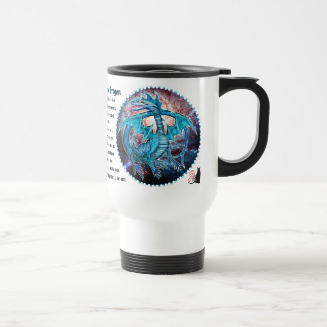 Taza De Viaje Dragón Cósmico Turquesa (Derecha)