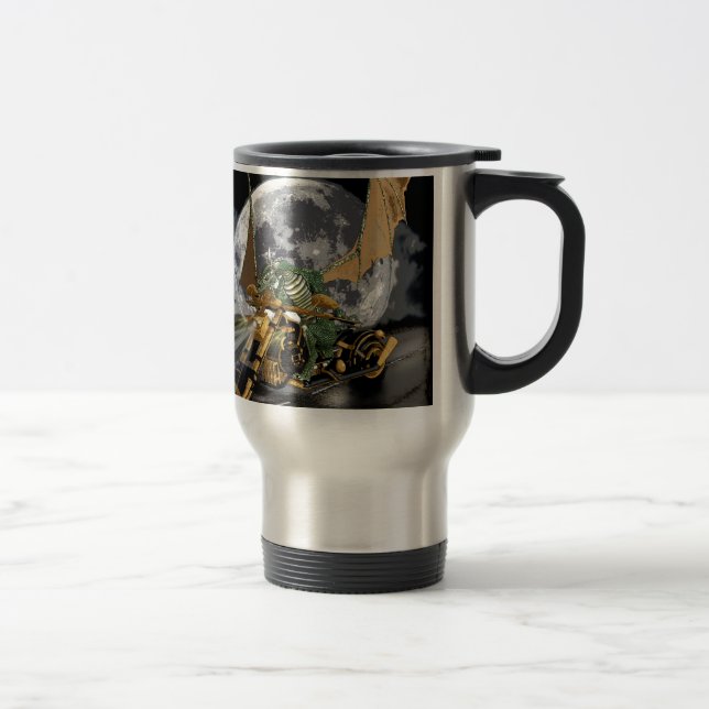 Taza De Viaje Dragón de carreras de arrastre y arte de fantasía  (Derecha)