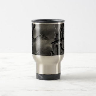 Taza De Viaje Dragón de fantasía gótica en la tormenta