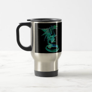 Taza De Viaje Dragón Leviatán Acuático Fantasía Bestia Aislada
