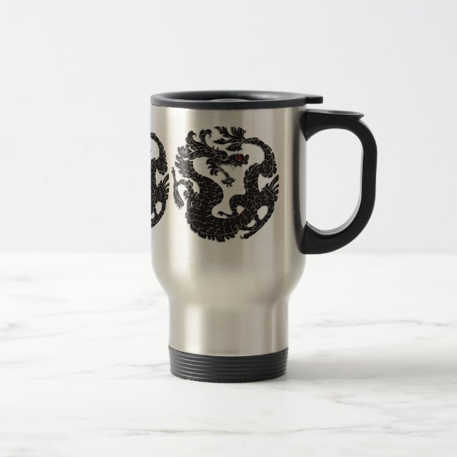 Taza De Viaje Dragón oriental negro (Derecha)