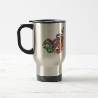 Taza De Viaje Dragón tribal colorido