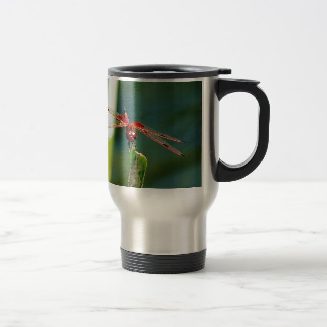 Taza De Viaje Dragonfly Frontal Rojo y Negro (Derecha)