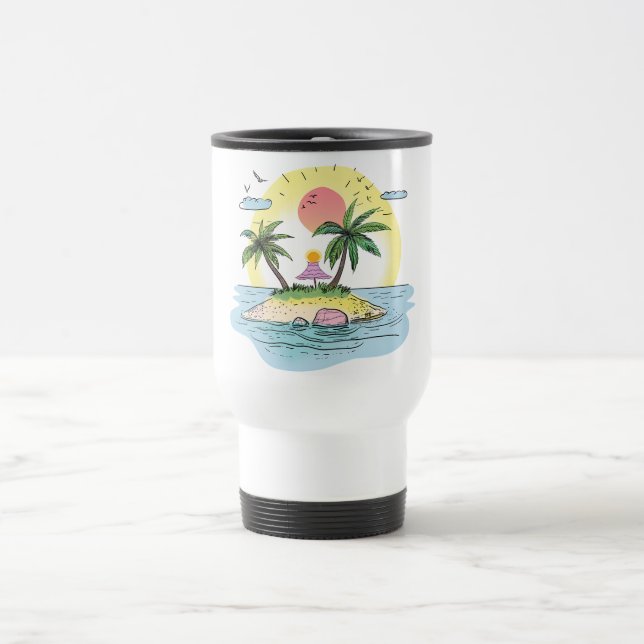 Taza De Viaje Drinkware Sunset Island Tropical (Centro)