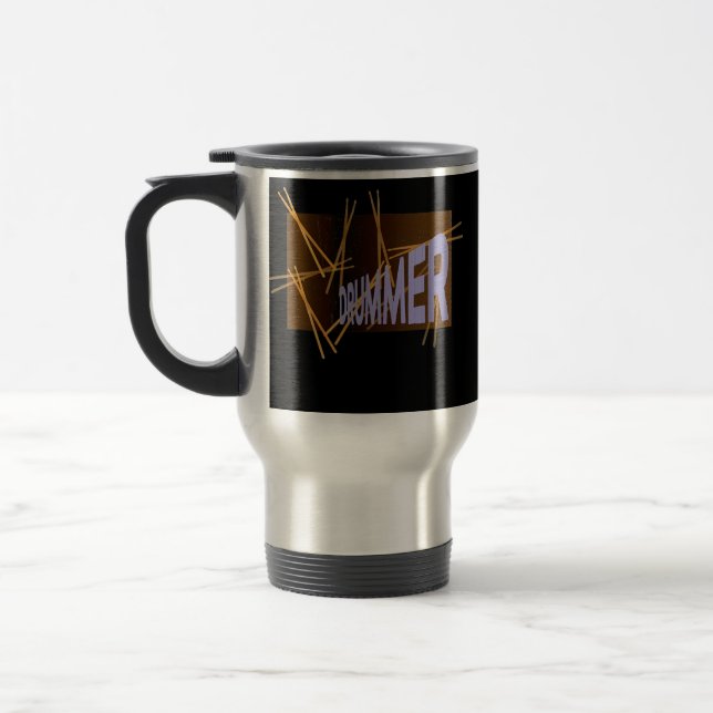 Taza De Viaje Drummer Drums Skins Kit Men Musical Present (Izquierda)
