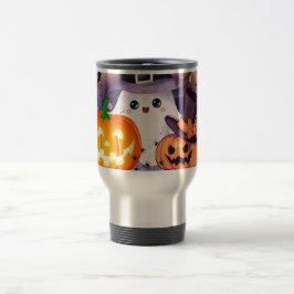 Taza De Viaje Dulce Fantasma de Halloween con Sombrero de Bruja