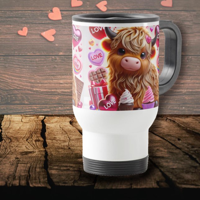 Taza De Viaje Dulces como Candy Highland Cow Valentines (Subido por el creador)
