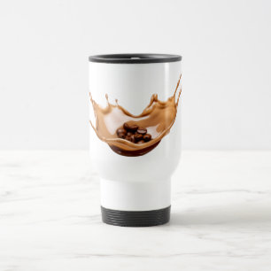 Taza De Viaje Dynamic Coffee Splash Travel Mug /Coffee Bean Art