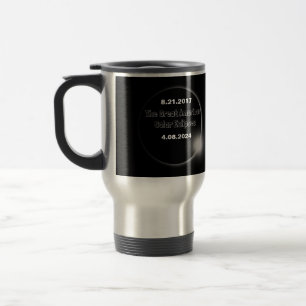Taza De Viaje Eclipse solar con doble fecha 2024 & 2017