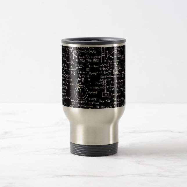 Taza De Viaje Ecuaciones de la física en //negro (Centro)