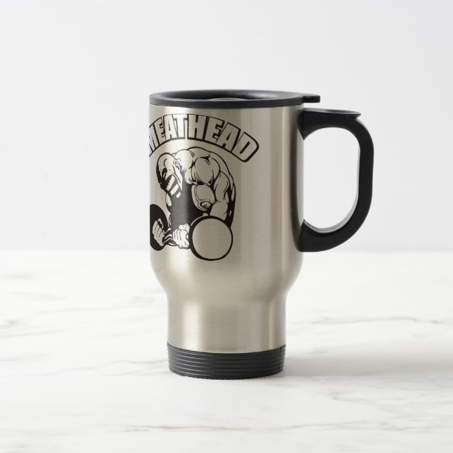 Taza De Viaje "Edificio del cuerpo" Humor - CABEZA DE CARNE (Derecha)