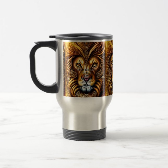 Taza De Viaje Editar texto increíblemente hermoso León Dorado (Izquierda)