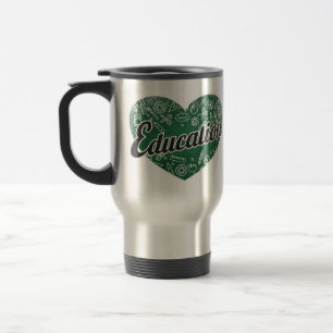 Taza De Viaje Educación Retro Heart Blackboard Love