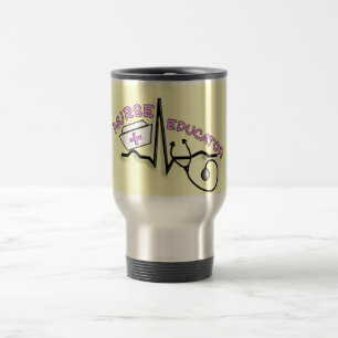 Taza De Viaje Educador QRS de la enfermera y diseño del