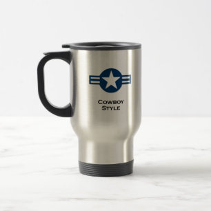Taza De Viaje EE.UU. Estilo de vaca azul