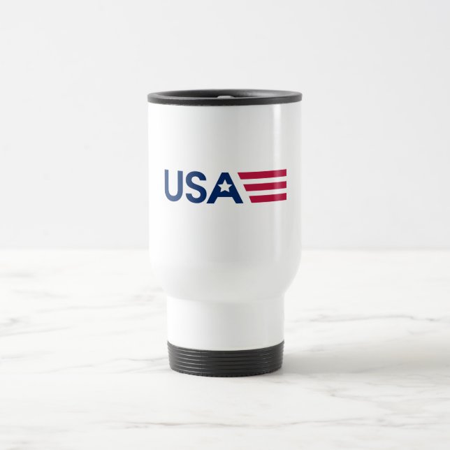 Taza De Viaje EE. UU. Estrellas y Barras (Centro)