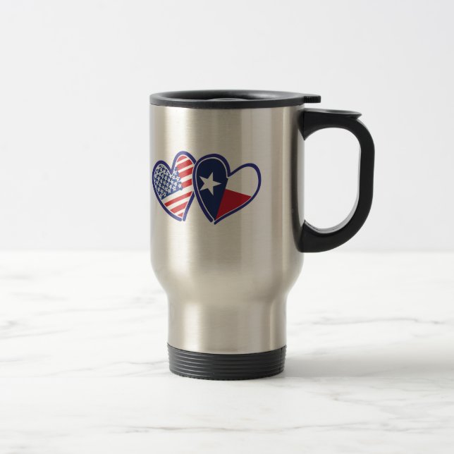 Taza De Viaje EE.UU.-Texas-Flag-Heart (Derecha)