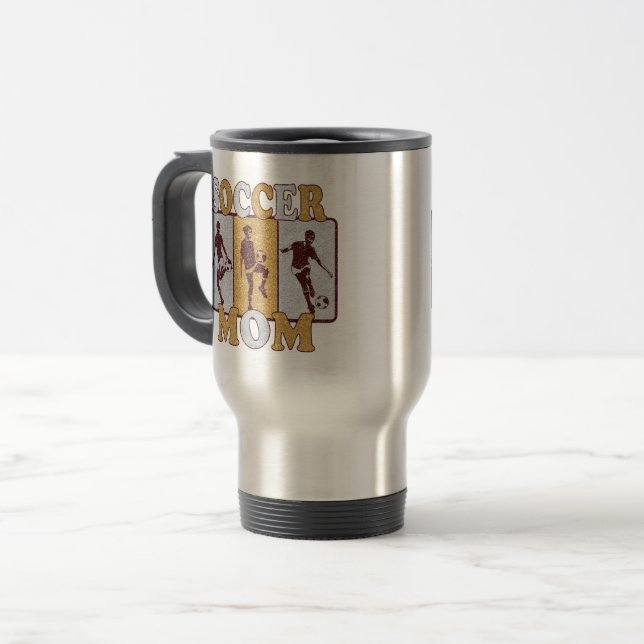 Taza De Viaje Efecto Purpurina de la madre del fútbol (Anverso izquierdo)