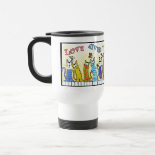 Taza De Viaje El amor te da mariposas - Gatos cerca