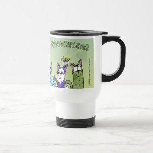 Taza De Viaje El amor te da mariposas-gatos en la cerca