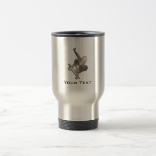 Taza De Viaje El andar en monopatín; Negro fresco