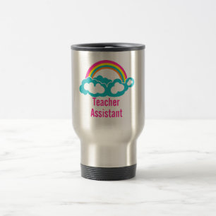 Taza De Viaje El arcoiris nublado de asistente del profesor