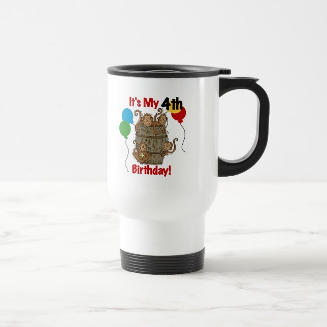 Taza De Viaje El barril de monos 4º cumpleaños (Derecha)
