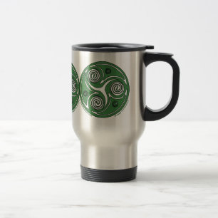 Taza De Viaje El Celtic espiral de Triskel del irlandés asalta