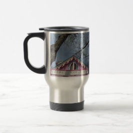 Taza De Viaje El cielo dramático de la cabaña rosada - Viñedo de