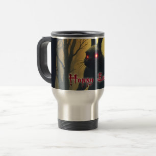 Taza De Viaje El conejo de Pascua espeluznante en el bosque somb
