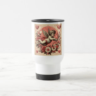 Taza De Viaje El día de San Valentín clásico/vintage/retro cupid