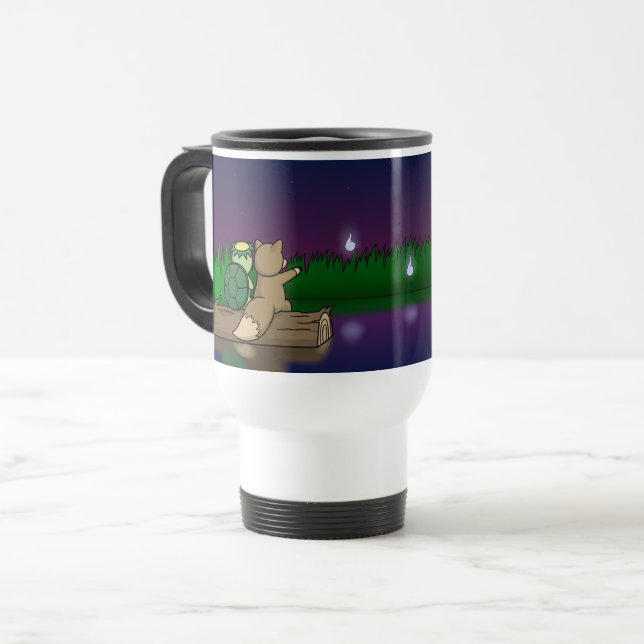 Taza De Viaje El estanque Youkai - Kappa y Kitsune (Anverso izquierdo)
