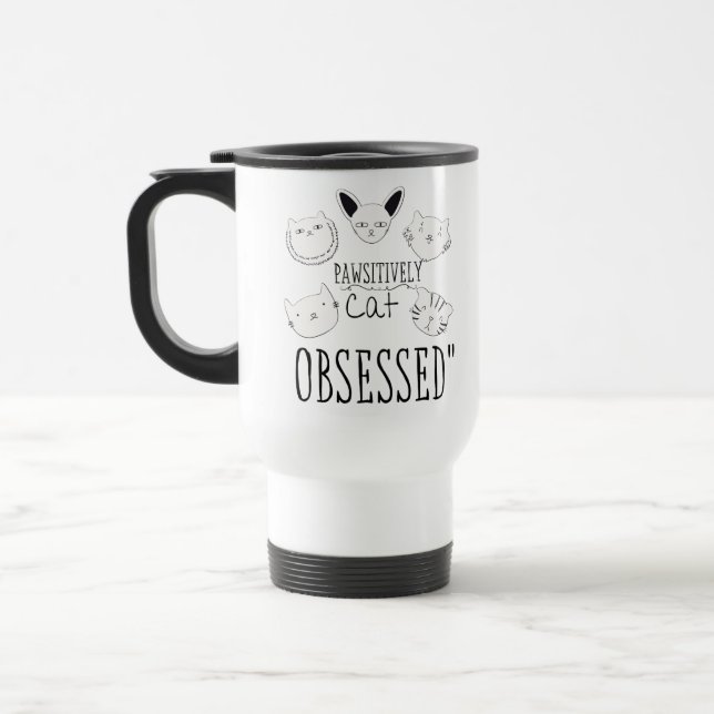 Taza De Viaje El "gato patéticamente obsesionado" (Izquierda)