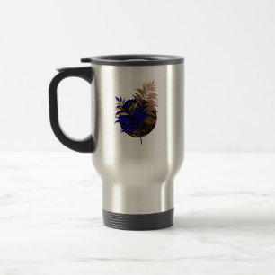 Taza De Viaje El helecho azul en círculo negro