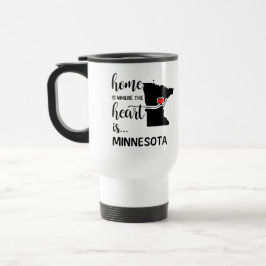 Taza De Viaje El hogar de Minnesota es donde está el corazón