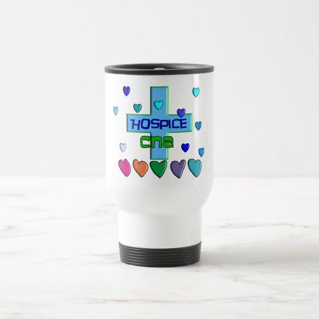 Taza De Viaje El hospicio PUEDE diseño multi de los corazones (Centro)