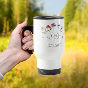 Taza De Viaje El jardín de la abuela con los nietos llama Waterc