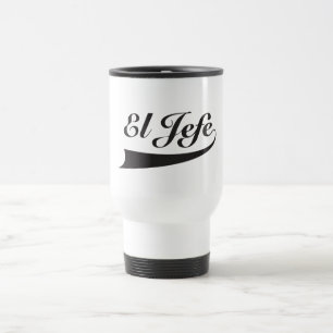 Taza De Viaje EL Jefe en letras negras