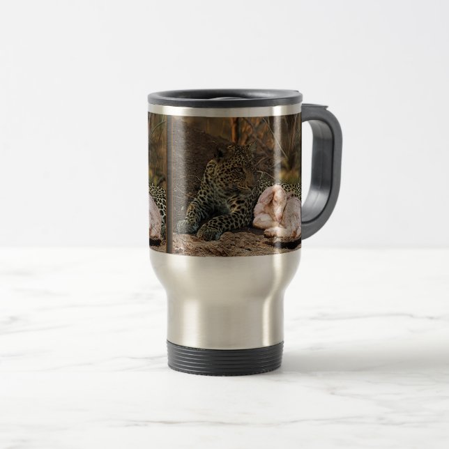 Taza De Viaje "El leopardo morirá abajo con el niño " Isaías 11 (Anverso derecho)
