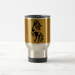 TAZA DE VIAJE EL LOGO DE ICONO DE CABALLO SALVAJE REARREA A LOS 