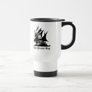Taza De Viaje el logotipo del barco pirata de la bahía del
