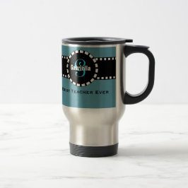 Taza De Viaje El mejor AZUL conocido V04 del monograma y del