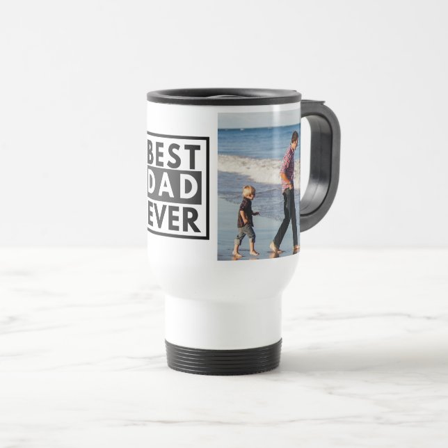 Taza De Viaje El mejor Collage de fotos del Día del Padre (Anverso derecho)