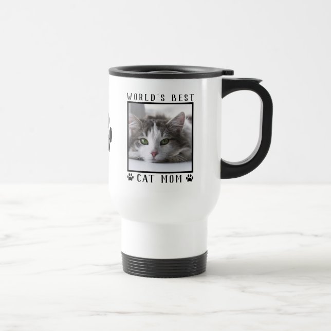 Taza De Viaje El mejor gato del mundo que mamá pinta impresiones (Derecha)