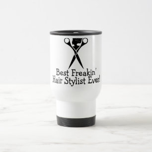 Taza De Viaje El mejor negro del estilista de Freakin nunca