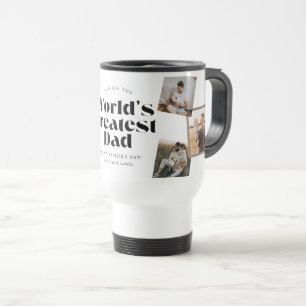 Taza De Viaje El mejor papá del mundo Collage de 6 fotos